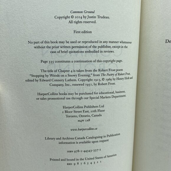 Common Ground by Justin Trudeau Canada’s Prime Minister 2014 Hardcover DJ 1st - Picture 11 of 15
